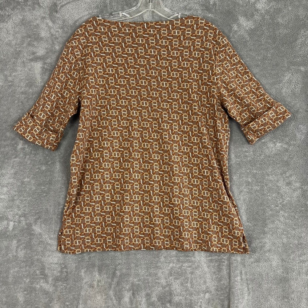 Ralph Lauren Black Label Geo-Print Stretch Cotton Boatneck Tee‎ Womens 1X NWT - Picture 9 of 12